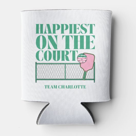 Retro pickleball het gelukkigst op de verjaardag v blikjeskoeler (Voorkant)