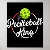 Retro Pickleball King Pickle Ball Player Poster (Voorkant)