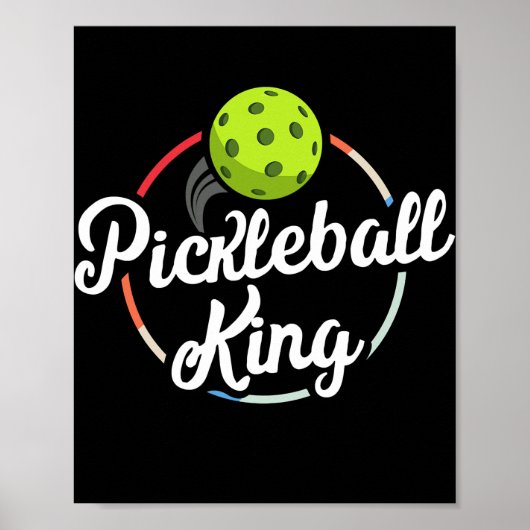 Retro Pickleball King  Pickle Ball Player Poster (Voorkant)