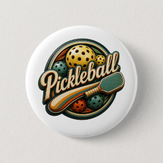 Retro Pickleball-knop vintage cadeau Ronde Button 5,7 Cm