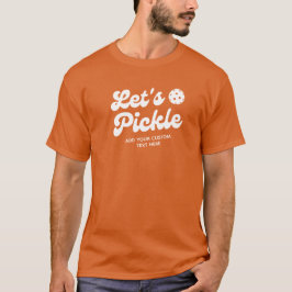 Retro Pickleball laat pickle gepersonaliseerde tek T-shirt