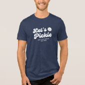 Retro Pickleball laat pickle gepersonaliseerde tek Tri-Blend Shirt (Voorkant)