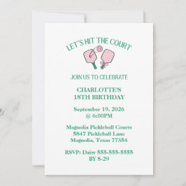 Retro Pickleball Laten we de verjaardag van de rec Kaart