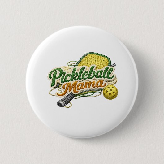 Retro Pickleball Mama Knop Speld Moederdag Ronde Button 5,7 Cm (Voorkant)