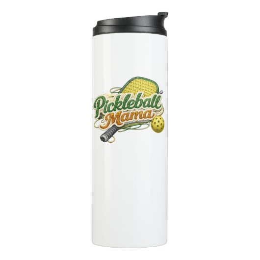 Retro Pickleball Mama Moederdag  Thermosbeker (Gedraaid links)