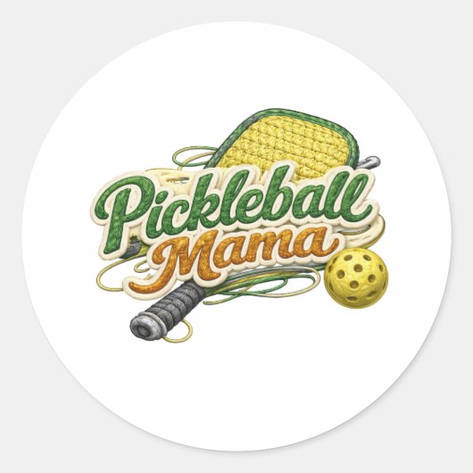 Retro Pickleball Mama Mother's Day  Ronde Sticker (Voorkant)