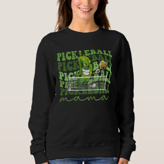 Retro  Pickleball Mama Player Cute Pickle Ball Trui
