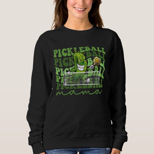 Retro  Pickleball Mama Player Cute Pickle Ball Trui (Voorkant)