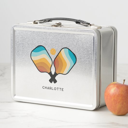 Retro Pickleball Paddles & Ball Aangepaste naam (In situ)