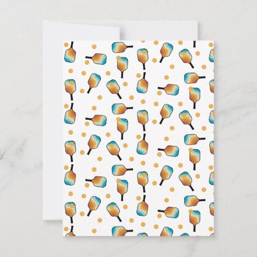 Retro Pickleball Paddles & Ball Aangepaste naam Notitiekaartje (Achterkant)