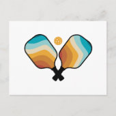 Retro Pickleball Paddles & Ball Feestdagenkaart (Voorkant)