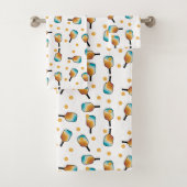 Retro Pickleball Paddles & Ball Patroon Bad Handdoek (Insitu)