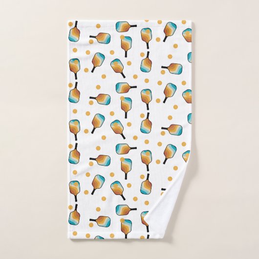 Retro Pickleball Paddles & Ball Patroon Bad Handdoek (Handdoek)