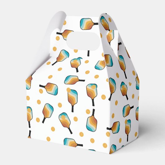 Retro Pickleball Paddles & Ball Patroon Bedankdoosjes (Voorkant Zijde)