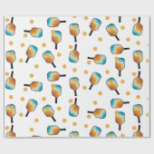 Retro Pickleball Paddles & Ball Patroon Cadeaupapier (Vlak)