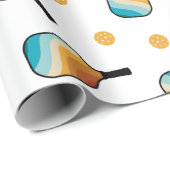 Retro Pickleball Paddles & Ball Patroon Cadeaupapier (Rol Hoek)