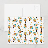 Retro Pickleball Paddles & Ball Patroon Feestdagenkaart (Voorkant / Achterkant)