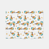 Retro Pickleball Paddles & Ball Patroon Fleece Deken (Voorkant (Horizontaal))