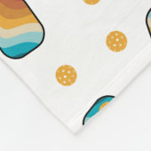 Retro Pickleball Paddles & Ball Patroon Fleece Deken (Hoek)