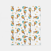 Retro Pickleball Paddles & Ball Patroon Fleece Deken (Voorkant)