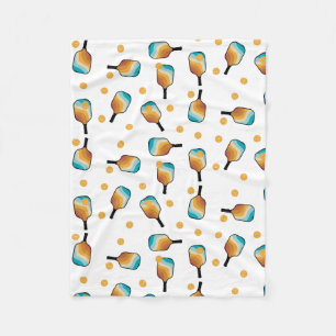 Retro Pickleball Paddles & Ball Patroon Fleece Deken