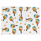 Retro Pickleball Paddles & Ball Patroon Groot Cadeauzakje (Achterkant)