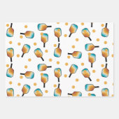 Retro Pickleball Paddles & Ball Patroon Inpakpapier Vel (Voorkant)