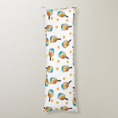 Retro Pickleball Paddles & Ball Patroon Lichaamskussen (Achterkant (Verticaal))