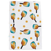 Retro Pickleball Paddles & Ball Patroon Medium Cadeauzakje (Voorkant)