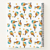 Retro Pickleball Paddles & Ball Patroon Monogram Notitieboek (Achterkant)