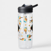 Retro Pickleball Paddles & Ball Patroon Monogram Waterfles (Links)