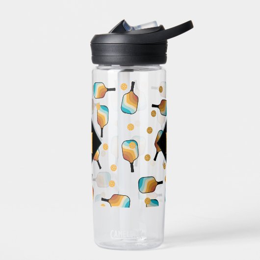 Retro Pickleball Paddles & Ball Patroon Monogram Waterfles (Links)