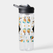 Retro Pickleball Paddles & Ball Patroon Monogram Waterfles (Rechts)