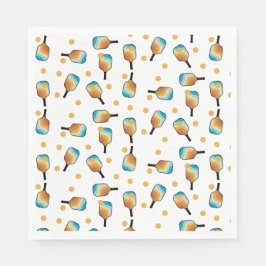 Retro Pickleball Paddles & Ball Patroon Servet