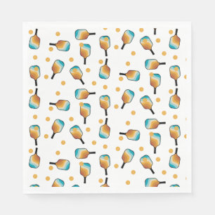 Retro Pickleball Paddles & Ball Patroon Servet