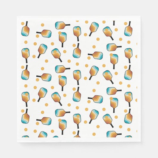 Retro Pickleball Paddles & Ball Patroon Servet (Voorkant)