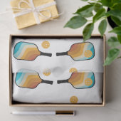 Retro Pickleball Paddles & Ball Patroon Tissuepapier (Geschenk)