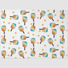 Retro Pickleball Paddles & Ball Patroon Tissuepapier