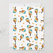 Retro Pickleball Paddles & Ball Verjaardagsfeest Kaart (Achterkant)