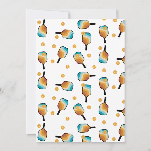 Retro Pickleball Paddles & Ball Verjaardagsfeest Kaart (Achterkant)