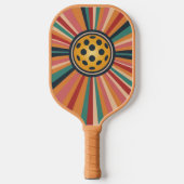 Retro pickleball peddel - strepen & bal pickleball paddle (Voorkant)