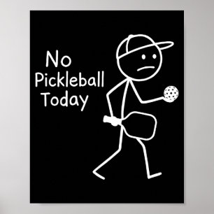 Retro pickleball pickleball sport droevige figuur poster