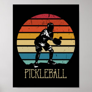  Retro Pickleball Player Poster