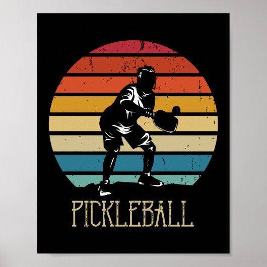  Retro Pickleball Player Poster (Voorkant)
