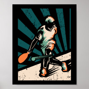  Retro Pickleball Player Poster