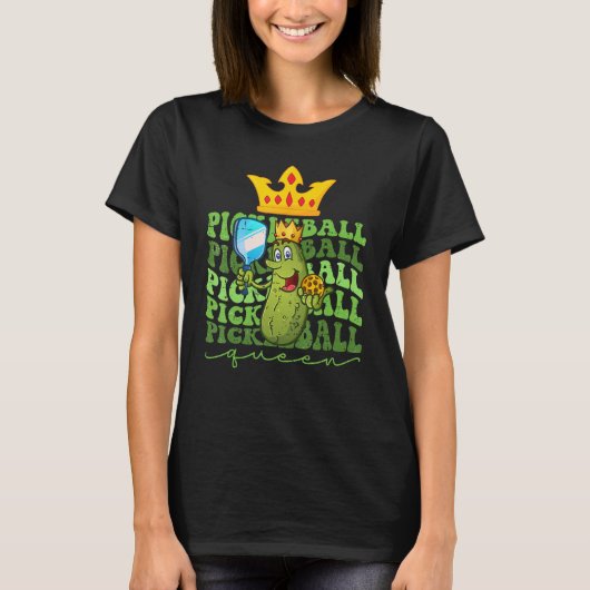 Retro Pickleball Queen Player Leuke Pickle Ball T-shirt (Voorkant)