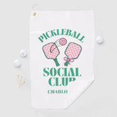 Retro Pickleball Social Club Verjaardag Golfhanddoek (Insitu)