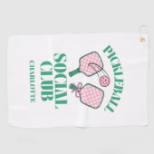 Retro Pickleball Social Club Verjaardag Golfhanddoek (Horizontaal)