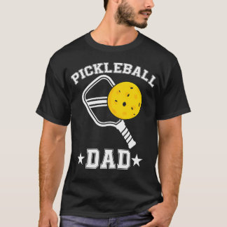 Retro Pickleball Vader Papa Vader Vrolijke Vaderda T-shirt