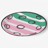 Retro pickleball vibes alleen verjaardag papieren bordje (Gekanteld)